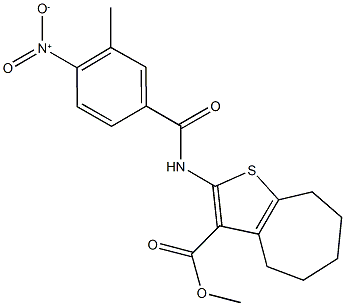 methyl 2-({4-nitro-3-methylbenzoyl}amino)-5,6,7,8-tetrahydro-4H-cyclohepta[b]thiophene-3-carboxylate Struktur