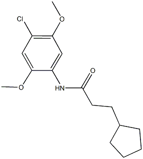 N-(4-chloro-2,5-dimethoxyphenyl)-3-cyclopentylpropanamide Struktur