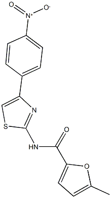 N-(4-{4-nitrophenyl}-1,3-thiazol-2-yl)-5-methyl-2-furamide Struktur