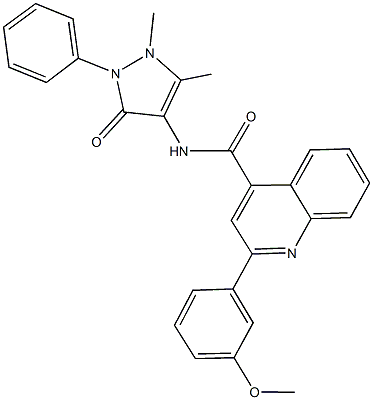 N-(1,5-dimethyl-3-oxo-2-phenyl-2,3-dihydro-1H-pyrazol-4-yl)-2-(3-methoxyphenyl)-4-quinolinecarboxamide Struktur