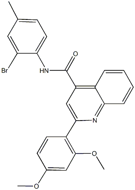 N-(2-bromo-4-methylphenyl)-2-(2,4-dimethoxyphenyl)-4-quinolinecarboxamide Struktur