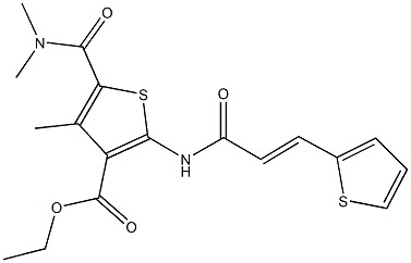 ethyl 5-[(dimethylamino)carbonyl]-4-methyl-2-{[3-(2-thienyl)acryloyl]amino}-3-thiophenecarboxylate Struktur