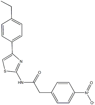 N-[4-(4-ethylphenyl)-1,3-thiazol-2-yl]-2-{4-nitrophenyl}acetamide Struktur