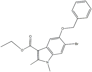 ethyl 5-(benzyloxy)-6-bromo-1,2-dimethyl-1H-indole-3-carboxylate Struktur