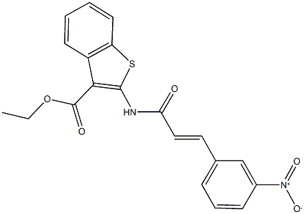 ethyl 2-[(3-{3-nitrophenyl}acryloyl)amino]-1-benzothiophene-3-carboxylate Struktur