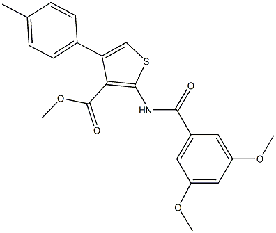 methyl 2-[(3,5-dimethoxybenzoyl)amino]-4-(4-methylphenyl)-3-thiophenecarboxylate Struktur