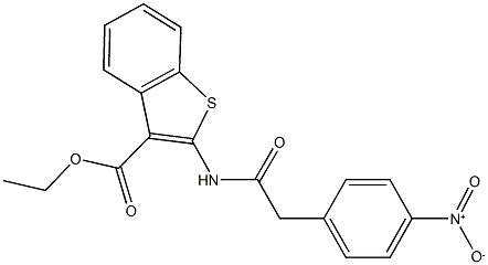 ethyl 2-[({4-nitrophenyl}acetyl)amino]-1-benzothiophene-3-carboxylate Struktur