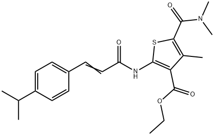 ethyl 5-[(dimethylamino)carbonyl]-2-{[3-(4-isopropylphenyl)acryloyl]amino}-4-methyl-3-thiophenecarboxylate Struktur