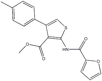 methyl 2-(2-furoylamino)-4-(4-methylphenyl)-3-thiophenecarboxylate Struktur