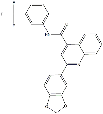 2-(1,3-benzodioxol-5-yl)-N-[3-(trifluoromethyl)phenyl]-4-quinolinecarboxamide Struktur