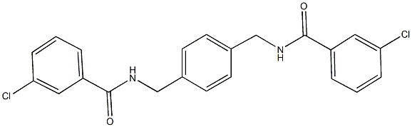 3-chloro-N-(4-{[(3-chlorobenzoyl)amino]methyl}benzyl)benzamide Struktur