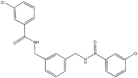 3-chloro-N-(3-{[(3-chlorobenzoyl)amino]methyl}benzyl)benzamide Struktur