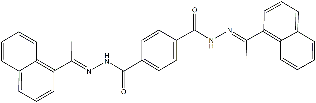 N'~1~,N'~4~-bis[1-(1-naphthyl)ethylidene]terephthalohydrazide Struktur