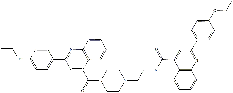 2-(4-ethoxyphenyl)-N-[2-(4-{[2-(4-ethoxyphenyl)-4-quinolinyl]carbonyl}-1-piperazinyl)ethyl]-4-quinolinecarboxamide Struktur