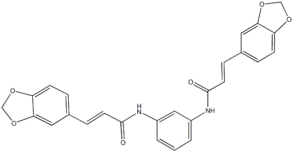 3-(1,3-benzodioxol-5-yl)-N-(3-{[3-(1,3-benzodioxol-5-yl)acryloyl]amino}phenyl)acrylamide Struktur