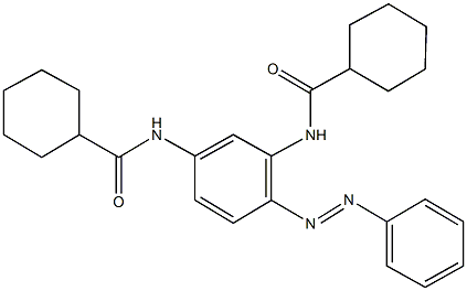 N-[5-[(cyclohexylcarbonyl)amino]-2-(phenyldiazenyl)phenyl]cyclohexanecarboxamide Struktur