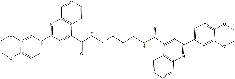 2-(3,4-dimethoxyphenyl)-N-[4-({[2-(3,4-dimethoxyphenyl)-4-quinolinyl]carbonyl}amino)butyl]-4-quinolinecarboxamide Struktur