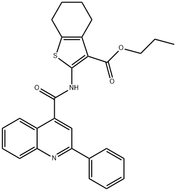 propyl 2-{[(2-phenyl-4-quinolinyl)carbonyl]amino}-4,5,6,7-tetrahydro-1-benzothiophene-3-carboxylate Struktur