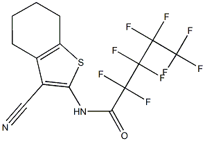 N-(3-cyano-4,5,6,7-tetrahydro-1-benzothien-2-yl)-2,2,3,3,4,4,5,5,5-nonafluoropentanamide Struktur