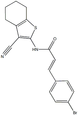 3-(4-bromophenyl)-N-(3-cyano-4,5,6,7-tetrahydro-1-benzothien-2-yl)acrylamide Struktur