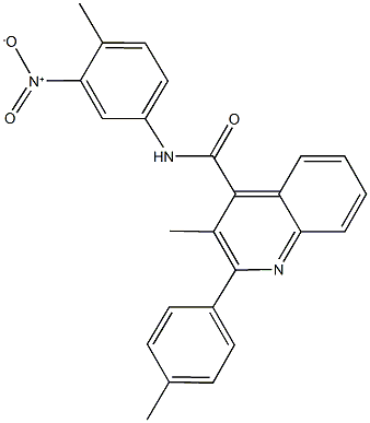 N-{3-nitro-4-methylphenyl}-3-methyl-2-(4-methylphenyl)-4-quinolinecarboxamide Struktur