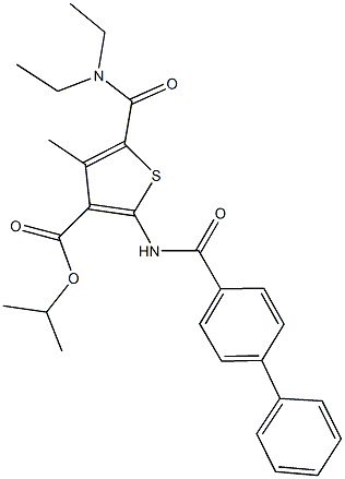 isopropyl 2-[([1,1'-biphenyl]-4-ylcarbonyl)amino]-5-[(diethylamino)carbonyl]-4-methyl-3-thiophenecarboxylate Struktur