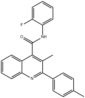 N-(2-fluorophenyl)-3-methyl-2-(4-methylphenyl)-4-quinolinecarboxamide Struktur