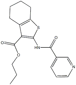 propyl 2-[(3-pyridinylcarbonyl)amino]-4,5,6,7-tetrahydro-1-benzothiophene-3-carboxylate Struktur