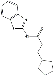 N-(1,3-benzothiazol-2-yl)-3-cyclopentylpropanamide Struktur