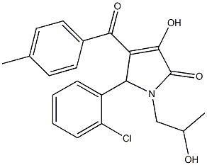 5-(2-chlorophenyl)-3-hydroxy-1-(2-hydroxypropyl)-4-(4-methylbenzoyl)-1,5-dihydro-2H-pyrrol-2-one Struktur