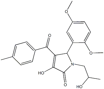 5-(2,5-dimethoxyphenyl)-3-hydroxy-1-(2-hydroxypropyl)-4-(4-methylbenzoyl)-1,5-dihydro-2H-pyrrol-2-one Struktur