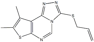 allyl 8,9-dimethylthieno[3,2-e][1,2,4]triazolo[4,3-c]pyrimidin-3-yl sulfide Struktur