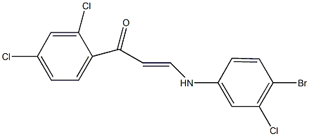 3-(4-bromo-3-chloroanilino)-1-(2,4-dichlorophenyl)prop-2-en-1-one Struktur