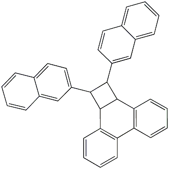 1,2-di(2-naphthyl)-1,2,2a,10b-tetrahydrocyclobuta[l]phenanthrene Struktur