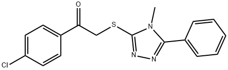 1-(4-chlorophenyl)-2-[(4-methyl-5-phenyl-4H-1,2,4-triazol-3-yl)sulfanyl]ethanone Struktur