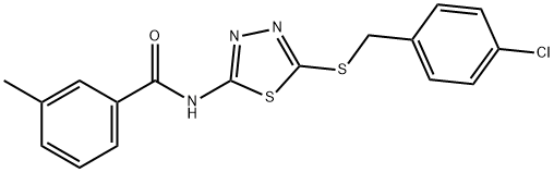 N-{5-[(4-chlorobenzyl)sulfanyl]-1,3,4-thiadiazol-2-yl}-3-methylbenzamide Struktur