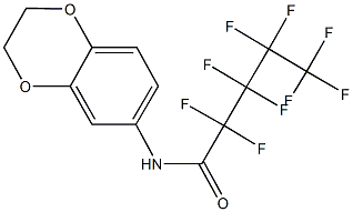 N-(2,3-dihydro-1,4-benzodioxin-6-yl)-2,2,3,3,4,4,5,5,5-nonafluoropentanamide Struktur