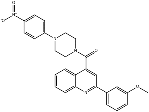 4-[(4-{4-nitrophenyl}-1-piperazinyl)carbonyl]-2-(3-methoxyphenyl)quinoline Struktur