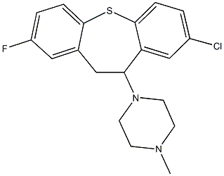 1-(8-chloro-2-fluoro-10,11-dihydrodibenzo[b,f]thiepin-10-yl)-4-methylpiperazine Struktur