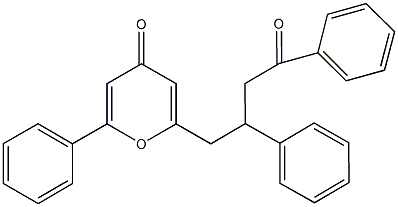 2-(4-oxo-2,4-diphenylbutyl)-6-phenyl-4H-pyran-4-one Struktur