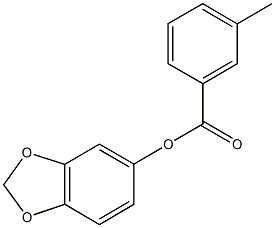 1,3-benzodioxol-5-yl 3-methylbenzoate Struktur