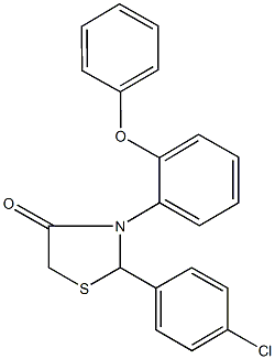 2-(4-chlorophenyl)-3-(2-phenoxyphenyl)-1,3-thiazolidin-4-one Struktur