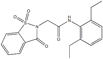 N-(2,6-diethylphenyl)-2-(1,1-dioxido-3-oxo-1,2-benzisothiazol-2(3H)-yl)acetamide Struktur