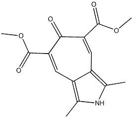 dimethyl 1,3-dimethyl-6-oxo-2,6-dihydrocyclohepta[c]pyrrole-5,7-dicarboxylate Struktur