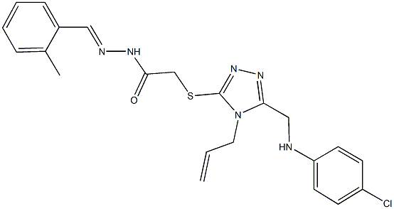 2-({4-allyl-5-[(4-chloroanilino)methyl]-4H-1,2,4-triazol-3-yl}sulfanyl)-N'-(2-methylbenzylidene)acetohydrazide Struktur