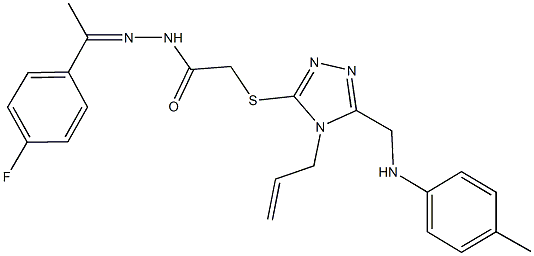 2-{[4-allyl-5-(4-toluidinomethyl)-4H-1,2,4-triazol-3-yl]sulfanyl}-N'-[1-(4-fluorophenyl)ethylidene]acetohydrazide Struktur