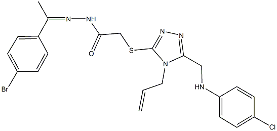 2-({4-allyl-5-[(4-chloroanilino)methyl]-4H-1,2,4-triazol-3-yl}sulfanyl)-N'-[1-(4-bromophenyl)ethylidene]acetohydrazide Struktur