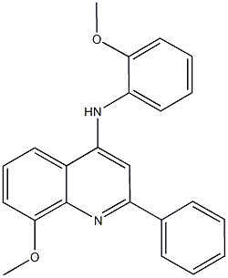 N-(2-methoxyphenyl)-N-(8-methoxy-2-phenyl-4-quinolinyl)amine Struktur