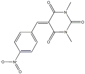 5-{4-nitrobenzylidene}-1,3-dimethyl-2,4,6(1H,3H,5H)-pyrimidinetrione Struktur