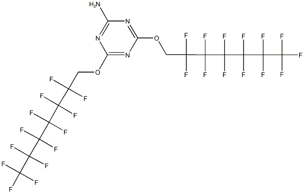 4,6-bis[(2,2,3,3,4,4,5,5,6,6,7,7,7-tridecafluoroheptyl)oxy]-1,3,5-triazin-2-ylamine Struktur